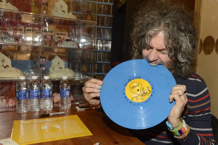 Image: Wayne Coyne Signs Copies Of \"The Flaming Lips 1st EP\" Limited Edition Reissue At Aquarius Records