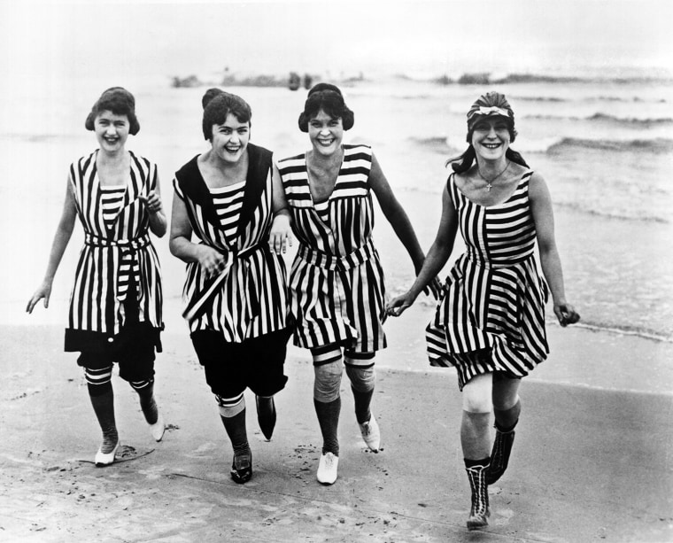 Four Women In 1910 Beach Wear