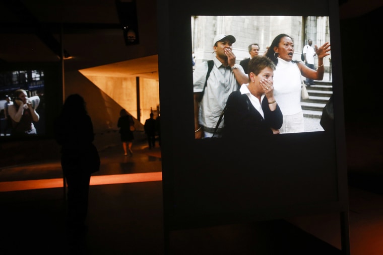 Image: Video images are displayed inside the National September 11 Memorial &amp; Museum during a press preview in New York