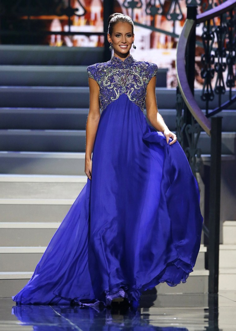 Image: Miss Louisiana Brittany Guidry takes the runway during the evening gown portion of the 2014 Miss USA beauty pageant in Baton Rouge, Louisiana