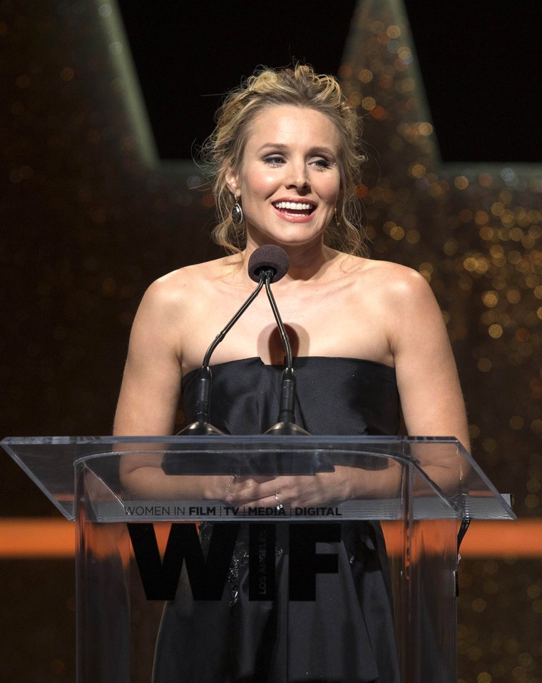 Image: Actress Bell speaks at the Women In Film Los Angeles 2014 Crystal  Lucy Awards in Century City, California
