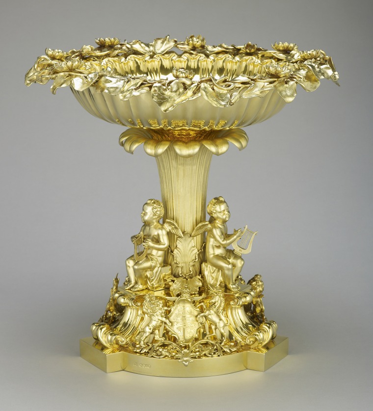 Silver-gilt Lily Font used for Royal christenings, dating back to 1841