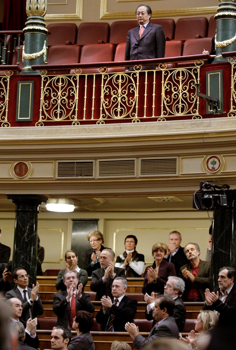 Image: Fumiaki Takahashi attends the plenary session at the Spanish Parliament