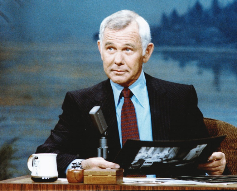 Image: Undated photo of Johnny Carson on the \"Tonight Show\"