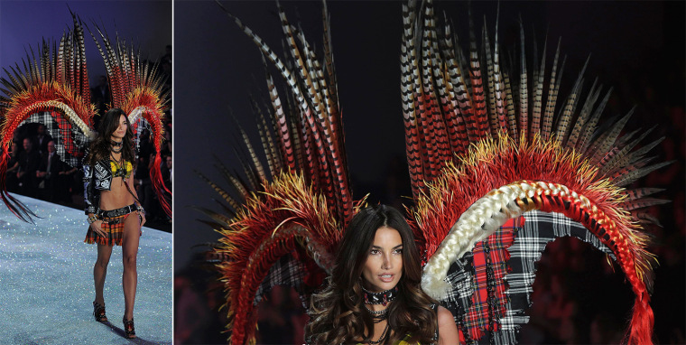 Image: Model Lily Aldridge presents a creation during the annual Victoria's Secret Fashion Show in New York