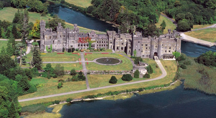 This undated photo offers a view of Ashford Castle in County Mayo, Ireland. For top-tier service and extravagant lodging, Ashford Castle ranks among the finest hotels in the country. It played host to myriad high-profile events, including James Bond actor Pierce Brosnan's wedding. (AP Photo/Courtesy Ashford Castle)  ** NO SALES **