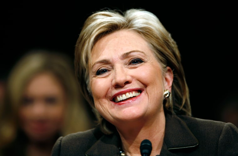 File photo of Clinton testifying during her confirmation hearing on Capitol Hill in Washington