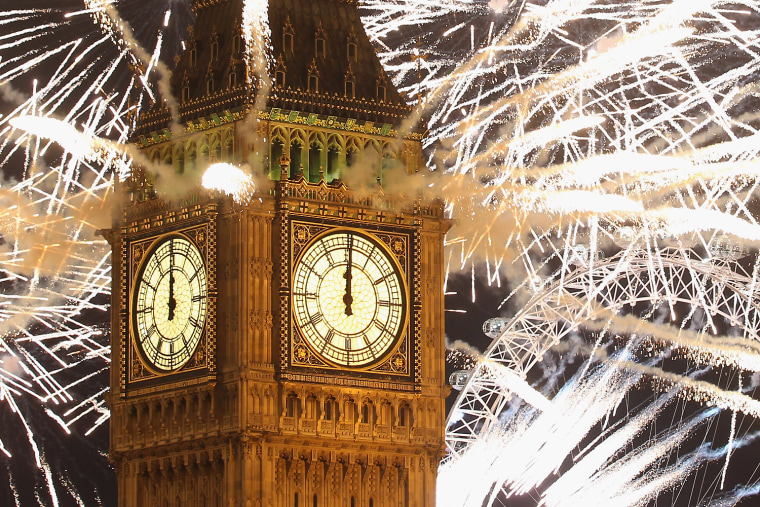 Image: New Years Eve Is Celebrated In London With A Huge Firework Display