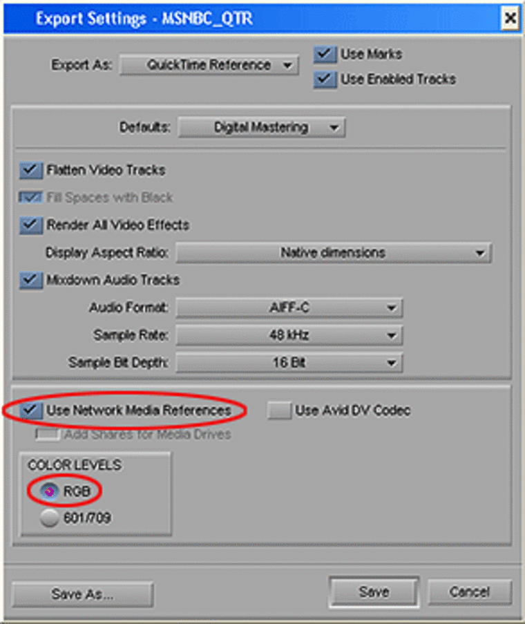 How to export a QuickTime Reference file from Avid