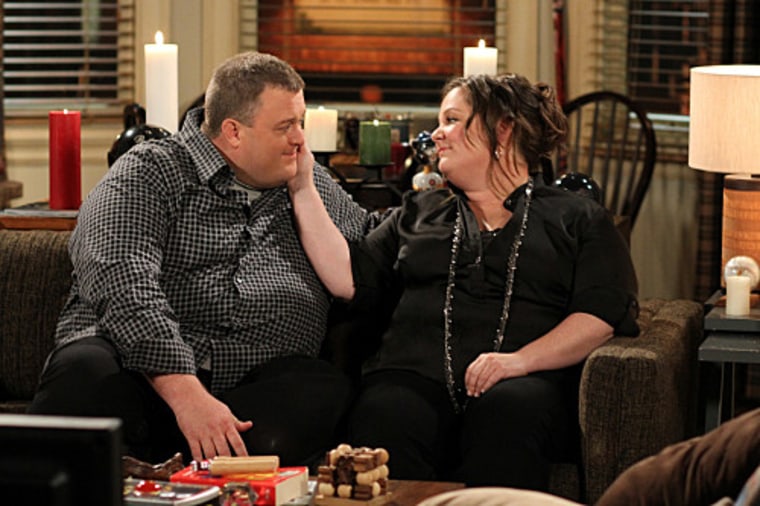 Plus-sized actors Billy Gardell, left, and Melissa McCarthy star as \"Mike & Molly.\" Marie Claire blogger Maura Kelly criticized the show for \"promoting obesity.\"