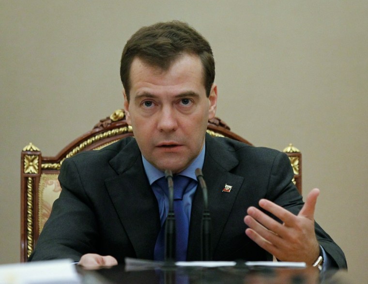 Image: Russian President Dmitry Medvedev chairs