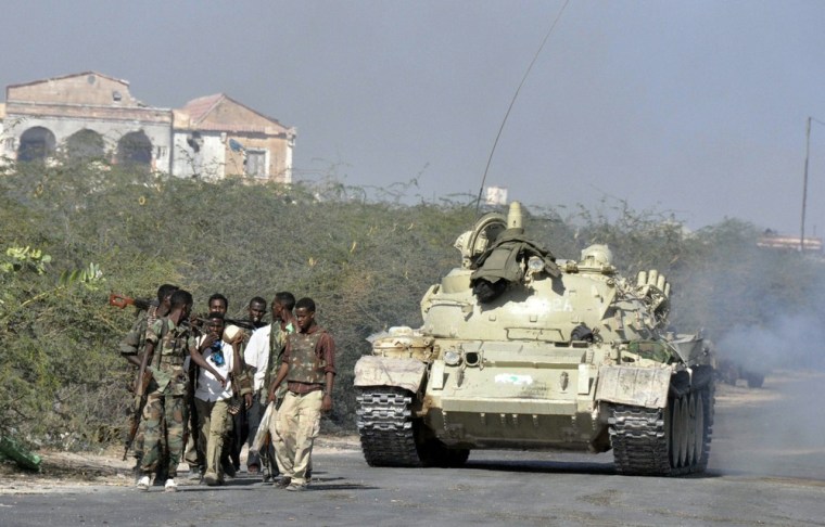 Image: A tank belonging to the African union pe