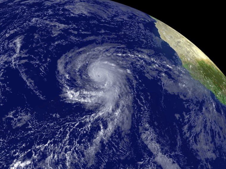 This satellite-based image shows Hurricane Fred loff the coast of Africa on Wednesday.