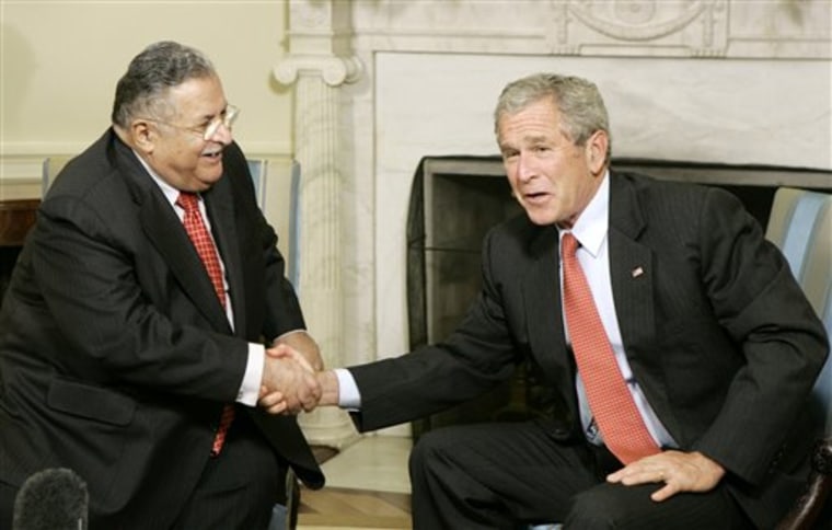 Bush, Talabani cite progress in Iraq