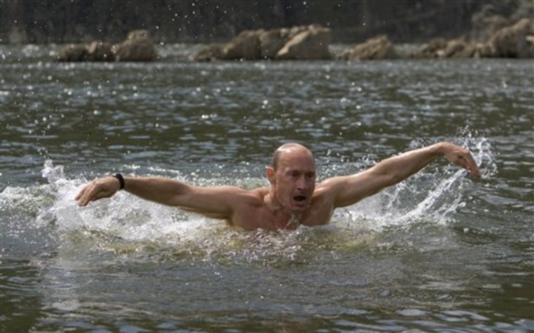 K-G-Beefcake: Putin bares his chest in Siberia