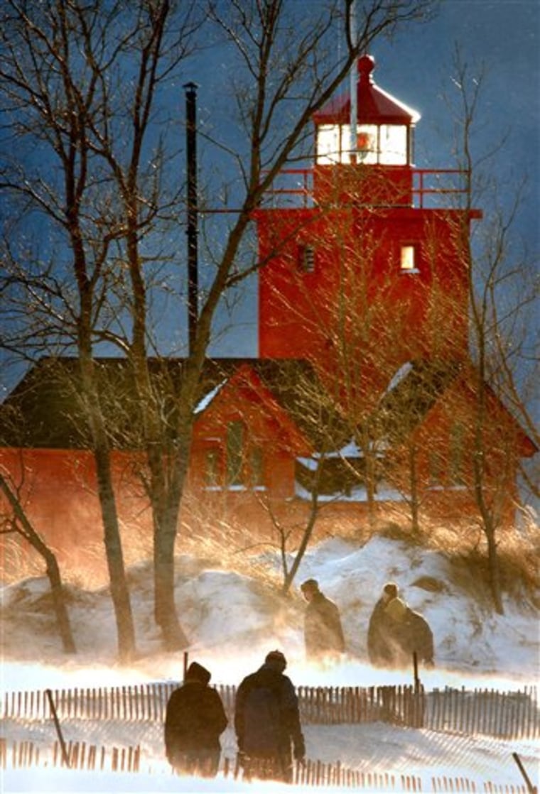 Michigan Lighthouse Snow