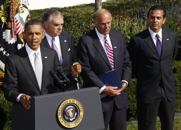 Barack Obama, Ray LaHood, Ed Rendell, Antonio Villaraigosa
