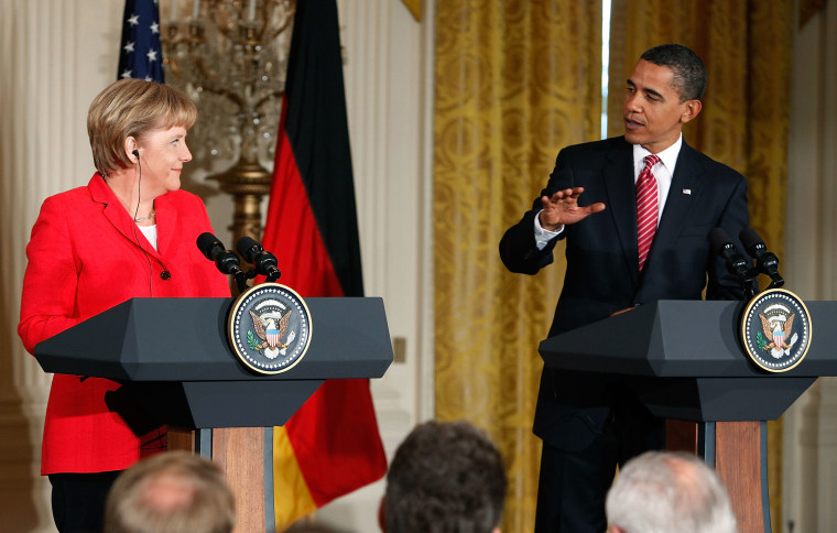 Obama Meets With German Chancellor Angela Merkel At White House