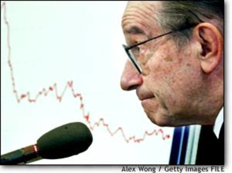 Federal Reserve Board Chairman Alan Greenspan testifies on the state of the economy recently in front of the Joint Economic Committee of Congress