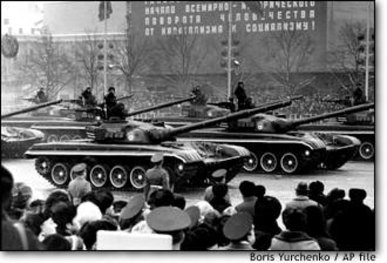 Soviet T-72 tanks, displayed publicly for the first time in 1977, once were regarded as awesome weapons. They fared poorly, however, against modern American armor.