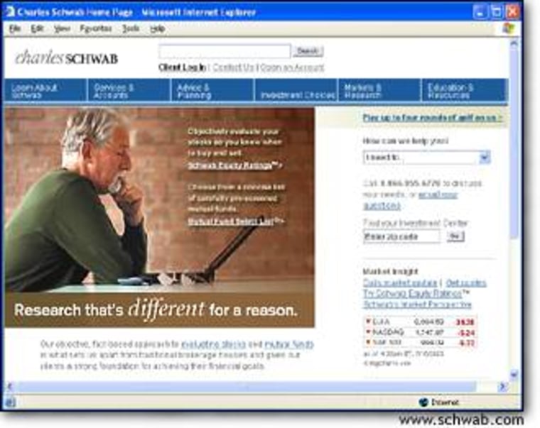 Charles Schwab's Web site touts its investment research as "objective" after traditional brokerages came under fire for what was seen as biased or even fraudulent analysis.