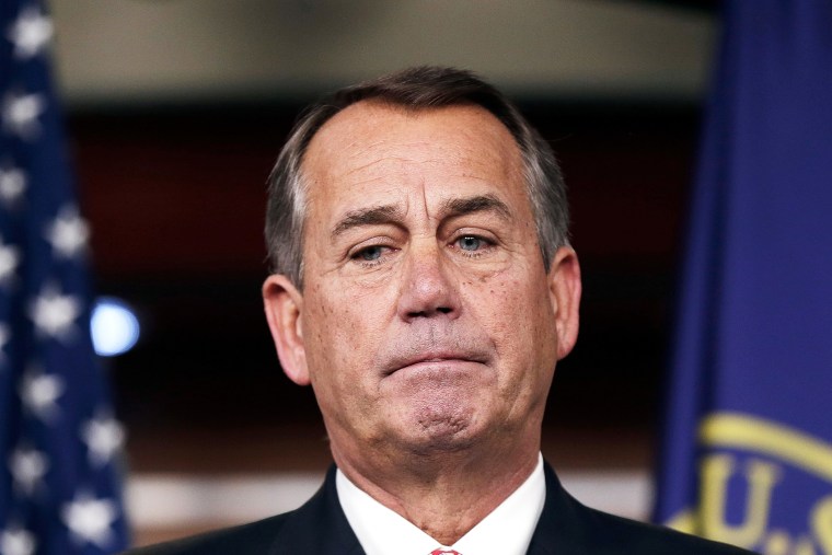 John Boehner answers questions during a press conference, Dec. 12, 2013.