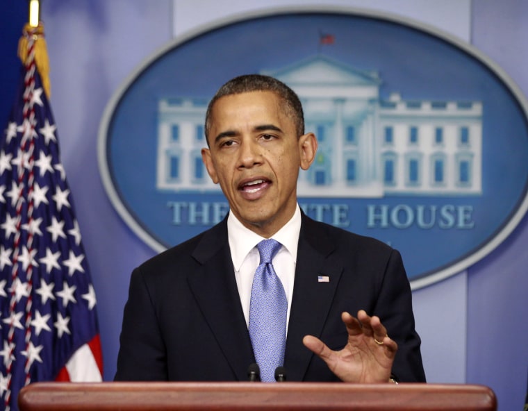 U.S. President Barack Obama delivers a statement on the Hurricane Sandy situation from the press briefing room of the White House in Washington, October 29, 2012. Obama suspended campaign stops on Monday and returned to Washington to monitor the impact...