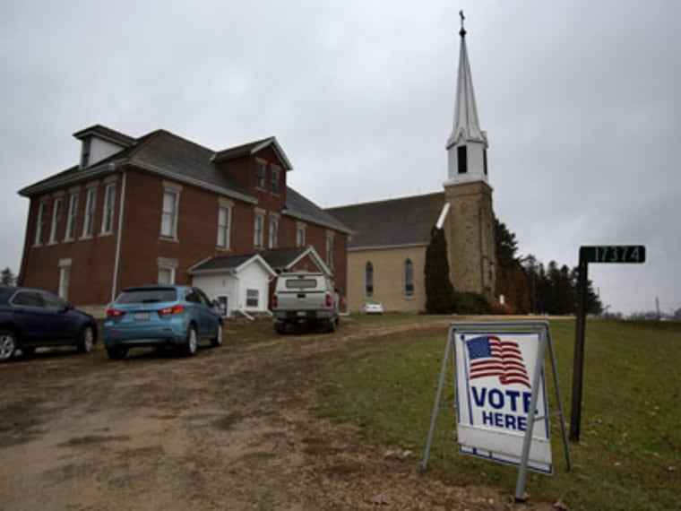 A polling station on Election Day 2012 in Otter Creek, Iowa. (Mark Hirsch/Getty Images)