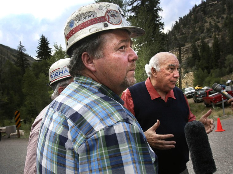 File Photo:  Robert Murray, right, chairman of Murray Energy Corp. of Cleveland, a part owner of the Crandall Canyon mine, speaks with the media about the ongoing efforts to save 6 miners trapped in the collapsed mine Monday, Aug. 7, 2007, in...