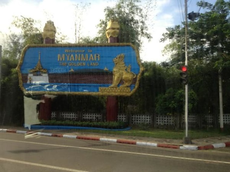 Myanmar Welcome Sign