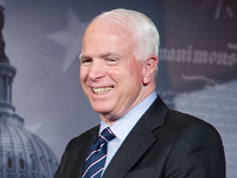 Senator John McCain (R-AZ), during a press conference Nov. 14, 2012 on Capitol Hill in Washington, D.C.  (Photo by Karen Bleier/AFP/Getty Images)