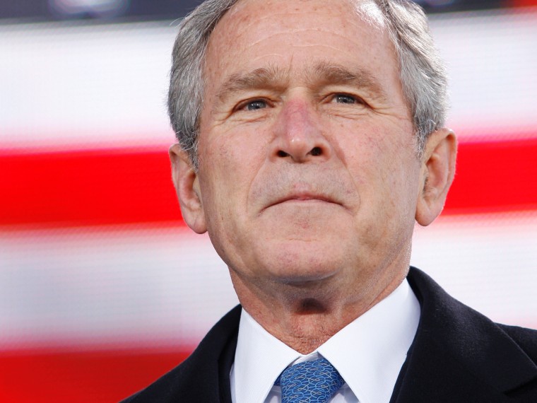 File Photo: U.S. President George W. Bush speaks during a Veterans Day event at the Intrepid Sea-Air-Space Museum November 11, 2008 in New York City. (Photo by John Angelillo-Pool/Getty Images/File)