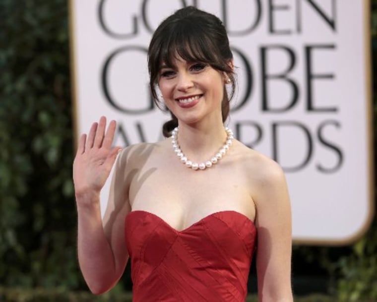 Actresses Zooey Deschanel of the series \"The New Girl\" at the 70th annual Golden Globe Awards in Beverly Hills, California January 13, 2013. REUTERS/Jason Redmond