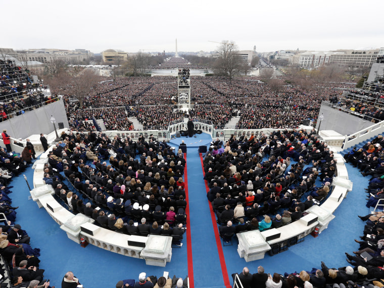 U.S. President Barack Obama gives his inauguration address during the public ceremonial inauguration on the West Front of the U.S. Capitol January 21, 2013 in Washington, DC.   Barack Obama was re-elected for a second term as President of the United...