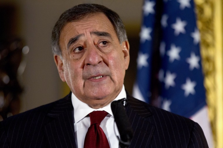 FILE - This Jan. 19, 2013 file photo shows Defense Secretary Leon Panetta speaking during a news conference in London. Panetta has removed US military ban on women in combat, opening thousands of front line positions. (AP Photo/Jacquelyn Martin, File)