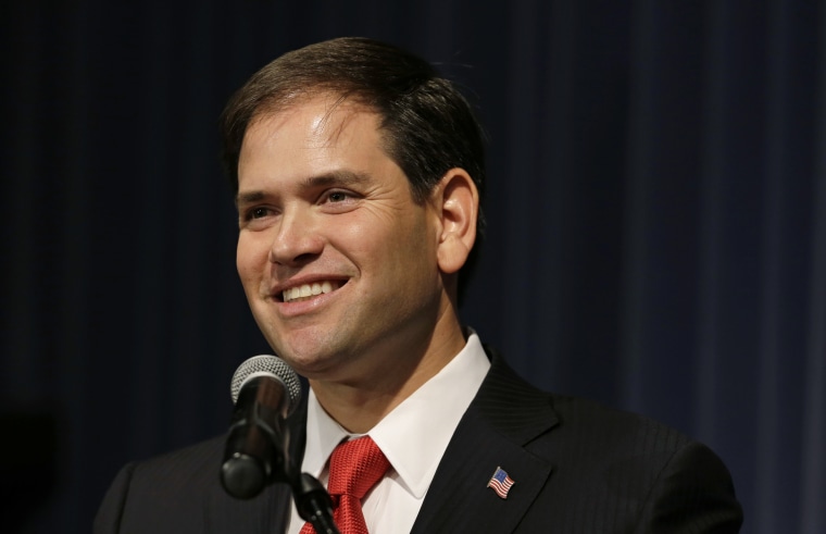 Sen. Marco Rubio and the Gang of 8 unveil their framework for immigration reform today. (AP Photo/Charlie Neibergall)