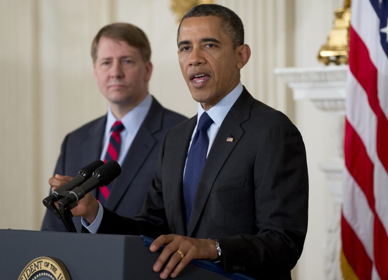 President Barack Obama, renominating Richard Cordray last week to head the CFPB, once again faces Republican obstruction in the Senate. (AP Photo/Carolyn Kaster)