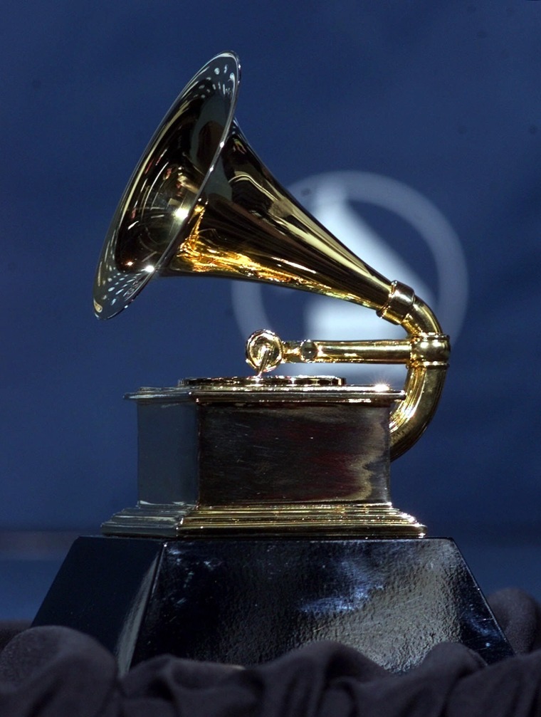 The Grammy Award is shown during the 42nd Grammy Awards in Los Angeles, Wednesday, Feb. 23, 2000. (AP Photo/Reed Saxon)