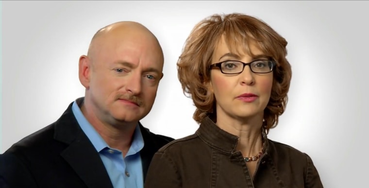 Former Ariz. Rep. Gabrielle Giffords and Mark Kelly appear in a new TV ad released by Americans for Responsible Solutions on February 11, 2013.