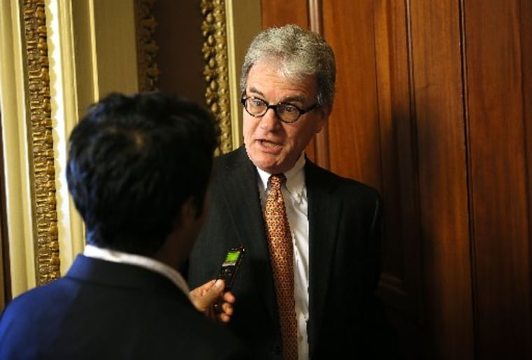 Sen. Tom Coburn (R-OK) speaks to a journalist at the U.S. Capitol September 19, 2012 in Washington, DC.  (Photo by Alex Wong/Getty Images)