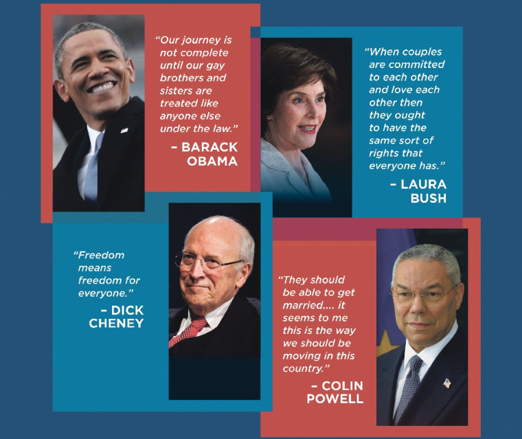Part of the Respect for Marriage Coalition's print ad that will run in select newspapers as part of the \"#Time4Marriage\" campaign. The featured text in the ad reads: \"Bipartisan leaders support the Freedom to Marry.\" (Image by the Respect for Marriage...