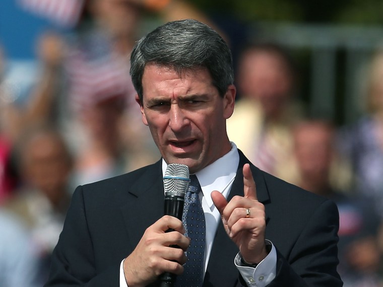 File Photo: Virginia Attorney General Ken Cuccinelli speaks at a campaign rally for Republican presidential candidate former Massachusetts Gov. Mitt Romney at Tidewater Community College on October 17, 2012 in Washington, DC. This is Romney's first...