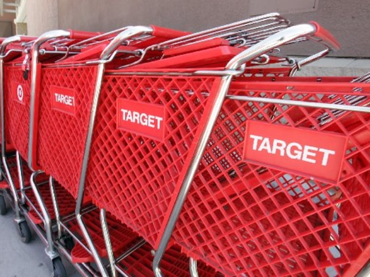 In this June 5, 2008 file photo, Target shopping carts shown at a Target store in Redwood City, Calif. (AP Photo/Paul Sakuma, file)