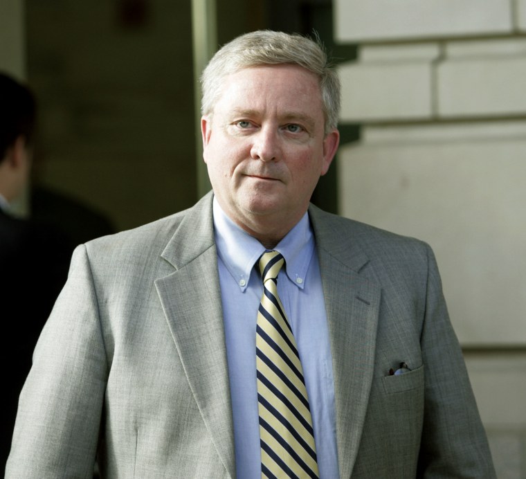 Former Ohio Rep. Bob Ney leaves U.S. Federal Court in Washington, Friday, Jan. 19, 2007 after being sentenced to 30 months in federal prison for his role in a congressional bribery scandal. (AP Photo/Pablo Martinez Monsivais)