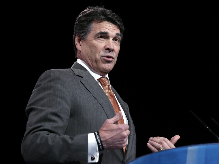 Texas Gov. Rick Perry addresses the 40th annual Conservative Political Action Conference (CPAC) March 14, 2013 in National Harbor, Maryland. A slate of important conservative leaders are slated to speak during the the American Conservative Union's...