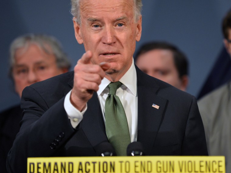 US Vice-President Joe Biden speaks at press conference with New York Mayor Michael Bloomberg and families from Newtown, Connecticut to discuss the need for federal gun laws March 21, 2013 at City Hall in New York.(photo by Stan Honda/AFP/Getty Images)