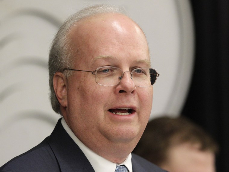 Karl Rove, former Deputy Chief of Staff and Senior Policy Advisor to President George W. Bush, leads a panel discussion. (AP Photo/Tony Gutierrez, File)