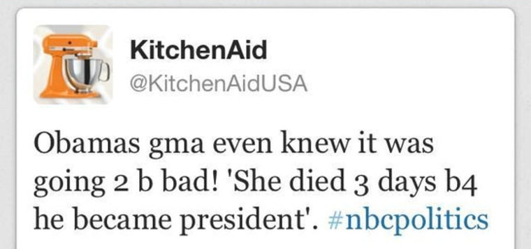KitchenAid apologizes for dead grandma Obama debate Tweet