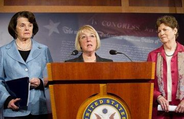 Sen. Patty Murray (D-Wash.), seen in the center, has been the Democratic point person on the Violence Against Women Act.