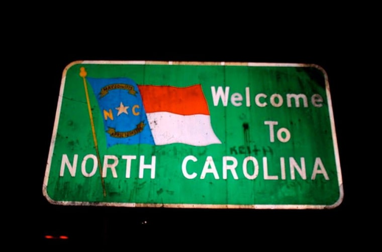 Blue dot letters: North Carolina disappearing down rabbit hole